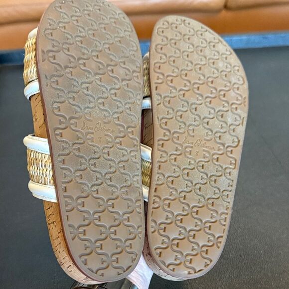 Sam Edelman Rowan Basketweave White and Tan Slide Sandals size 8 - Picture 6 of 10